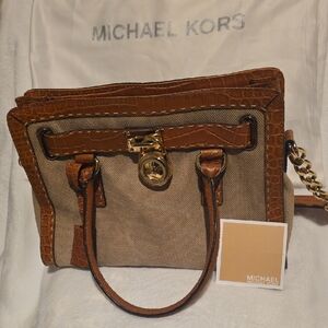 Michael Kors Brown and Cream Satchel